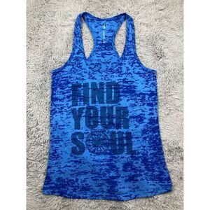Soulcycle blue find your soul tank top